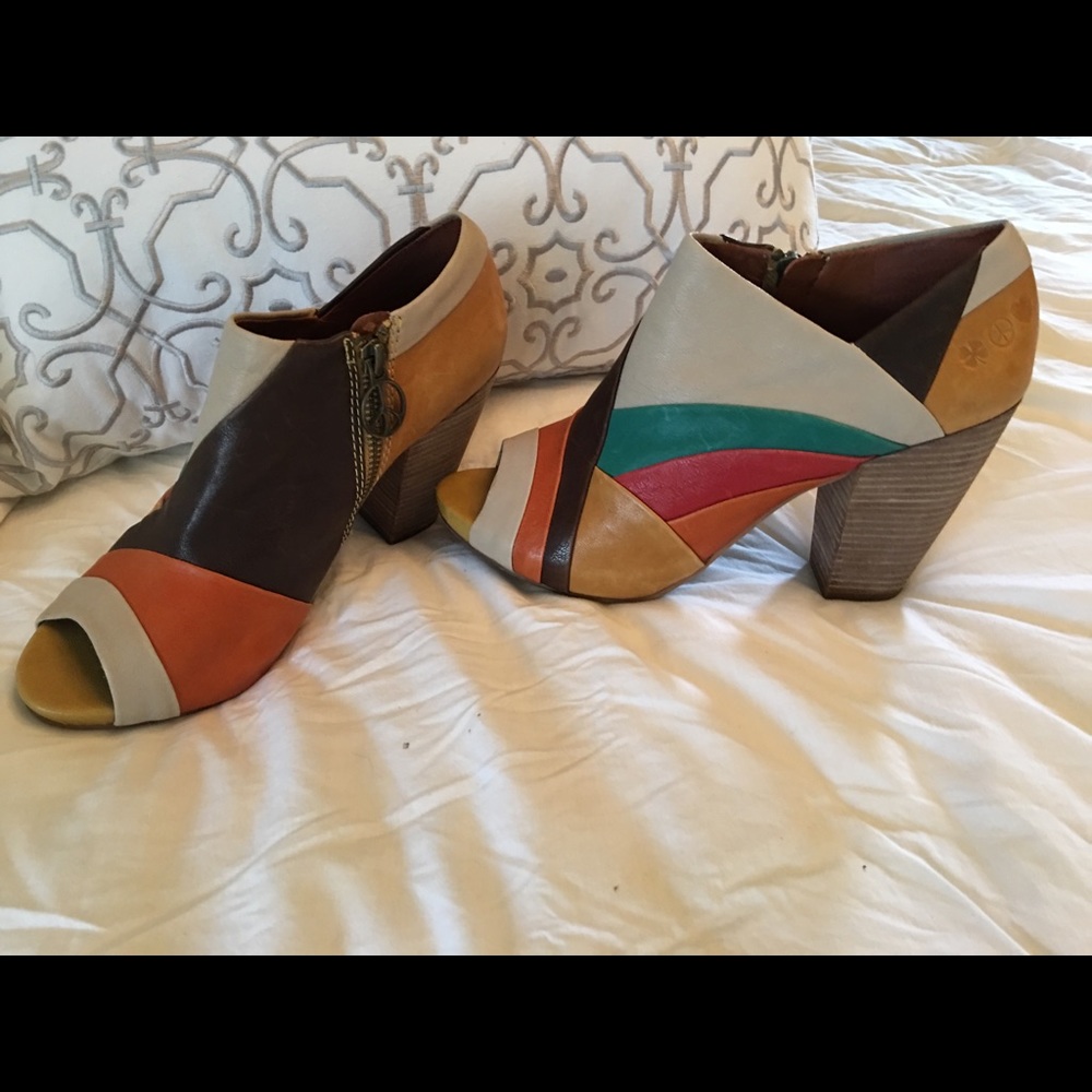 Fantastic patchwork stacked heel by Lucky Brand